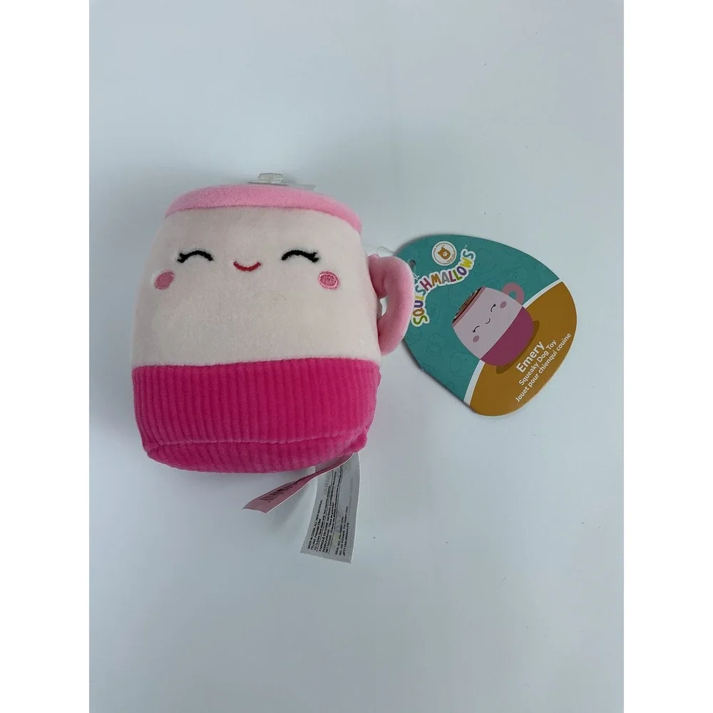Lot of 2 Squishmallows Emery Coffee Latte Squeaky Dog Toy Plush Jazwares Pet New
